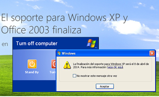 Finaliza el soporte para Windows XP y Office 2003