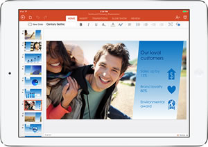 Microsoft presento el Office para iPad