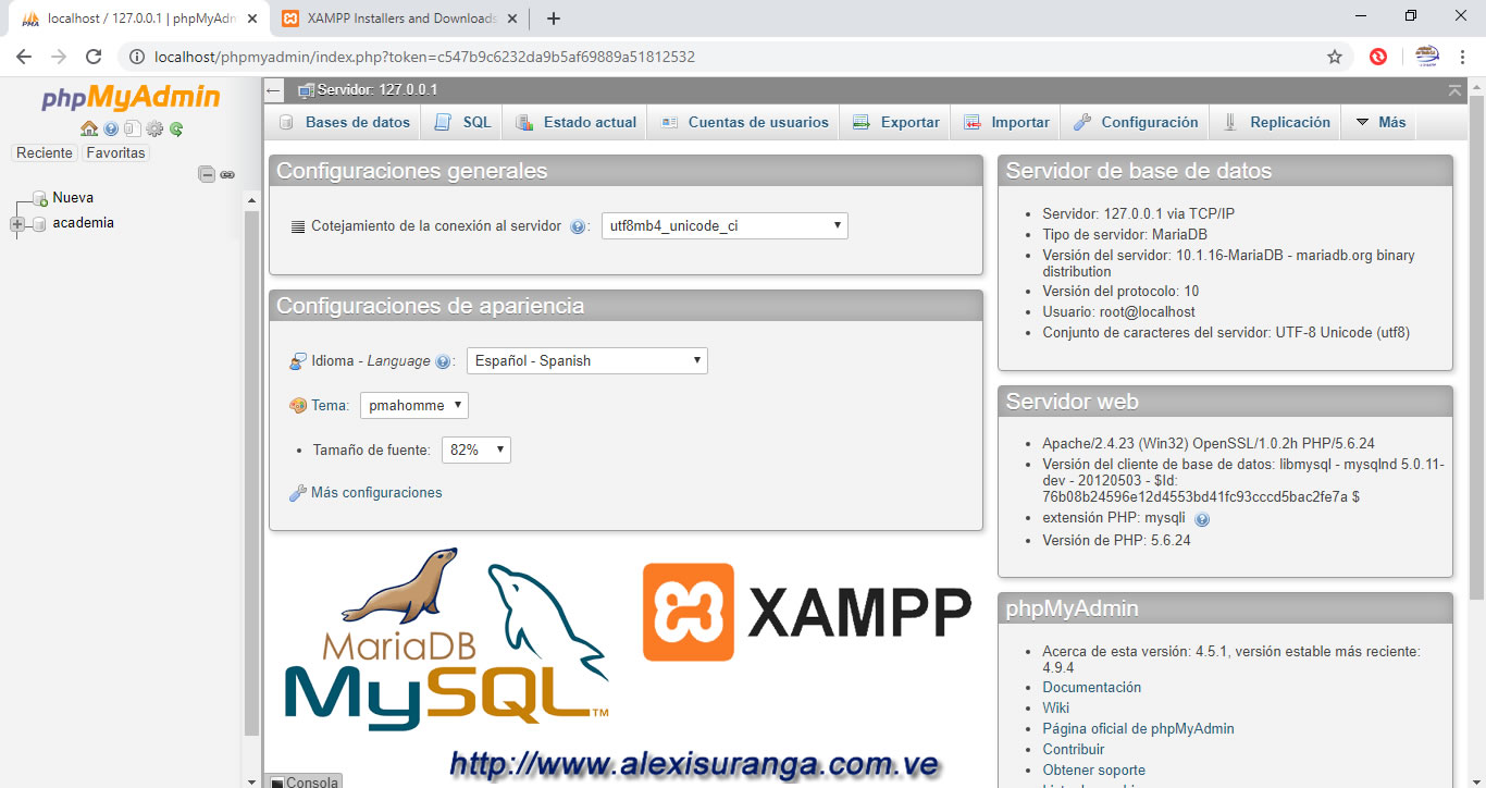 Como crear una base de datos en MySQL usando PhpMyAdmin.